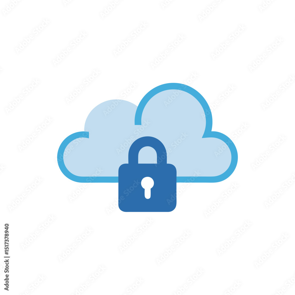 cloud with lock and key icon representing encrypte.svg