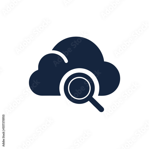 cloud with magnifying glass icon representing 