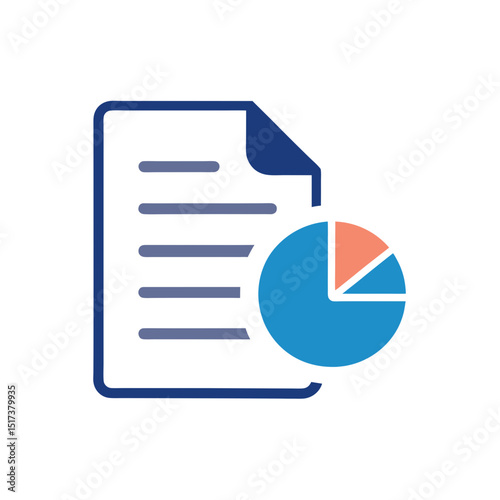 document with pie chart and share icon representin.svg