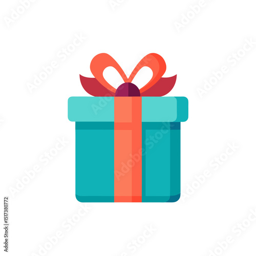 gift box with ribbon icon in celebration cartoon 