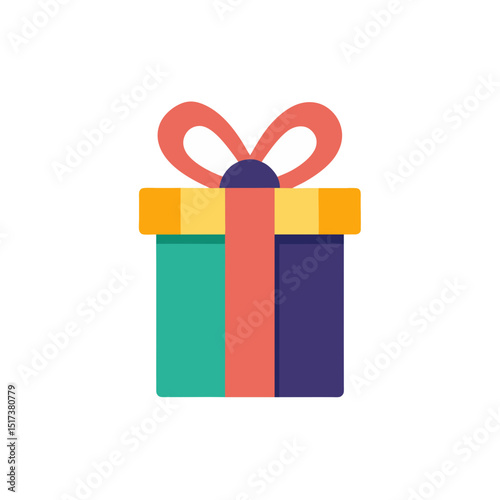 gift box with ribbon icon in celebration cartoon 