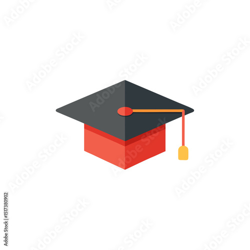 graduation cap education icon in flat vector style.svg