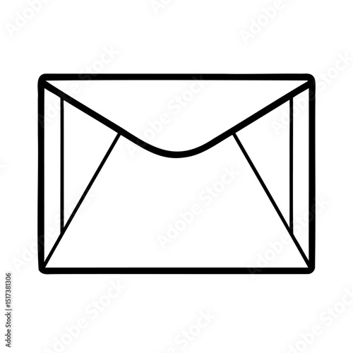 Simple black and white envelope icon illustrating communication and messaging concept