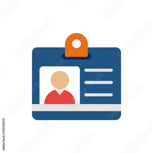 id card with user photo icon in identification 