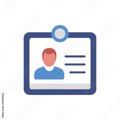 id card with user photo icon in identification 