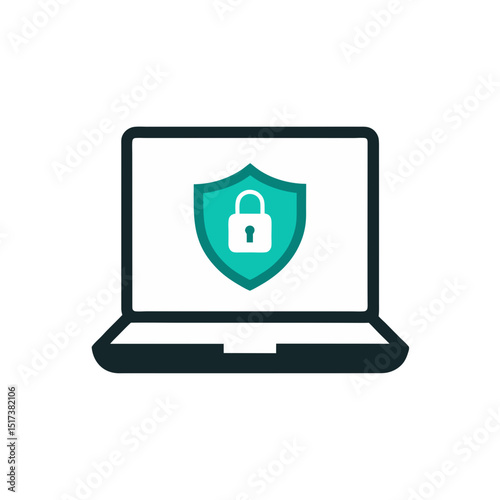 laptop with shield and lock icon representing secu.svg