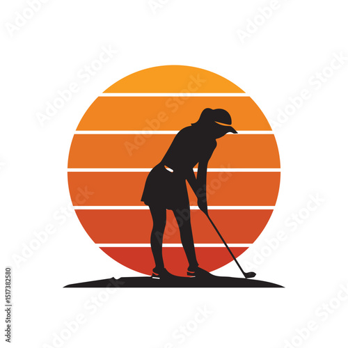 silhouette of a golf player 