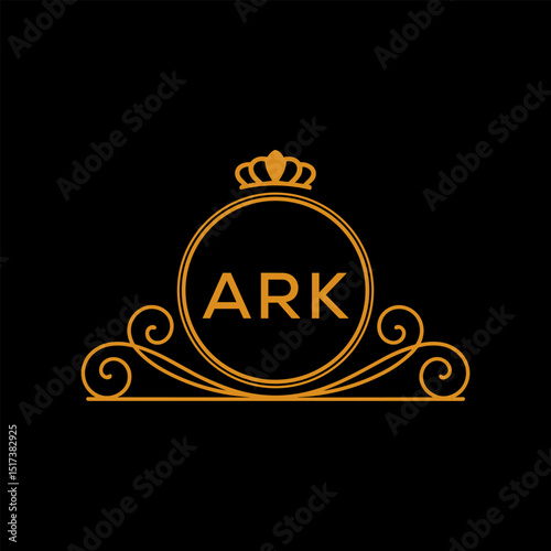 Initial ARK Letter Linked Logo for business and company identity. Modern ARK Letter Logo Vector Template with modern trendy golden logo.
