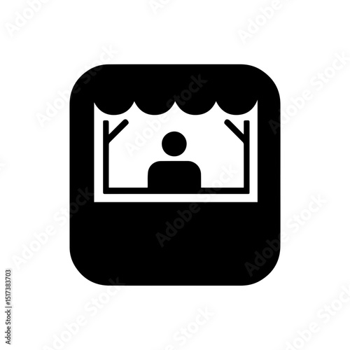 A Beautiful Shop with shopkeeper Icon in Web & App Design