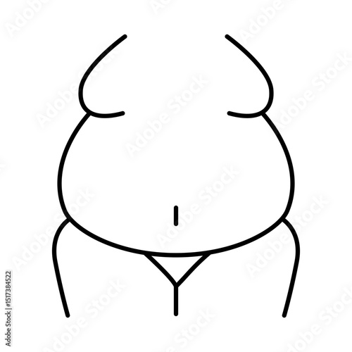 Fat Line Icon. Fitness, Health, Healthy Lifestyle, Wellbeing, Exercise, Health Care, Sport, Workout Editable Stroke Vector Illustration