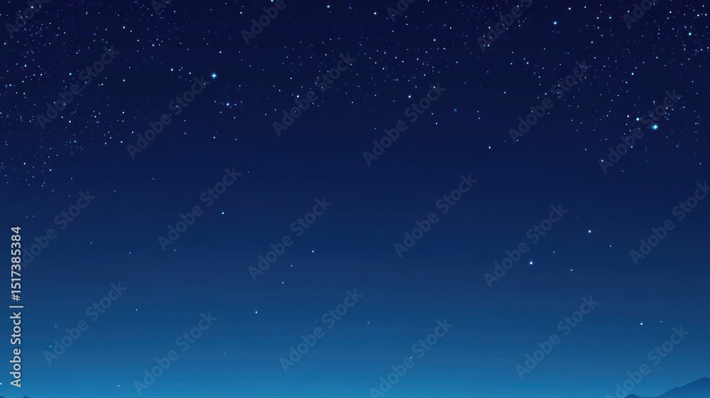 Obraz premium Night sky panorama of stars and deep twilight.