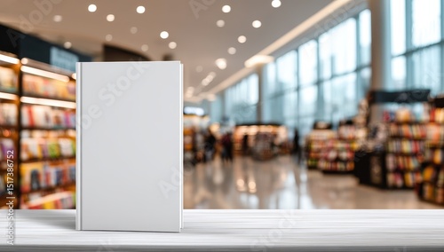 Blank book on table in bookstore