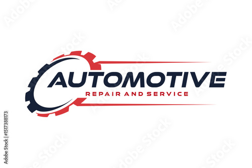 Automotive industry logo with gear, for garage workshop icon symbol, vector logo design