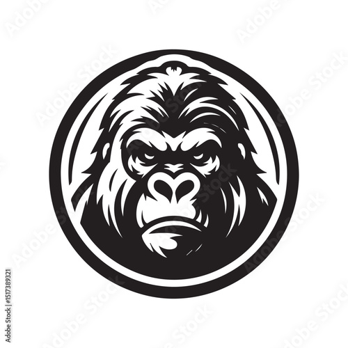 gorilla logo, editable vector image