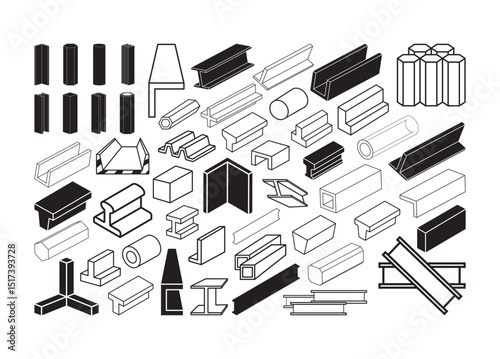 Steel Beam vector, Steel Beam clipart, Steel Beam silhouette
