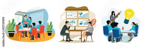 Entrepreneurs meet with clients, provide direction to clients, brainstorm with creative team.