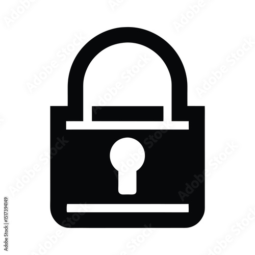 lock icon vector illustration, lock silhouette