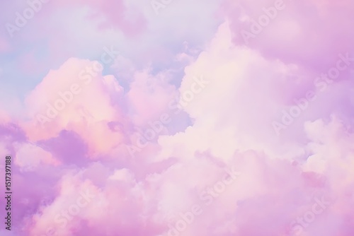 Dreamy pastel cotton candy sky clouds