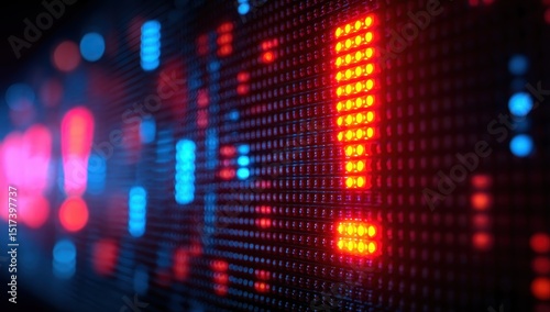 Digital display with red exclamation mark