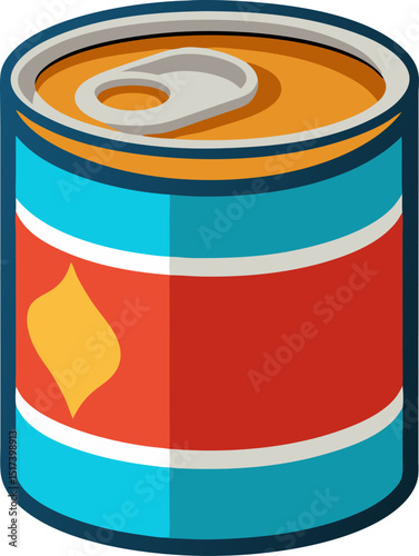 vector illustration of a tin food can