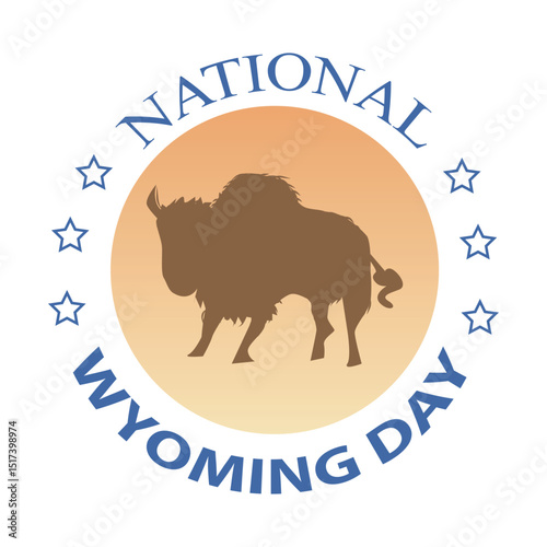 National Wyoming Day Sign and Badge