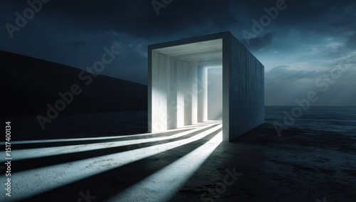 Concrete archway, lit by ethereal light, leading to mystery