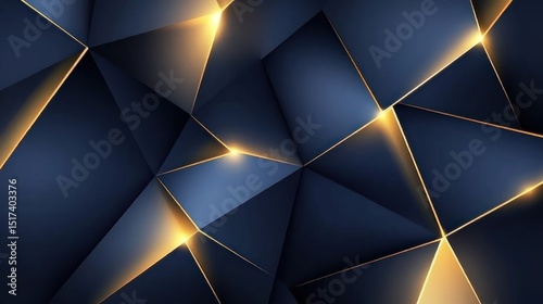 Geometric abstract design with golden highlights.