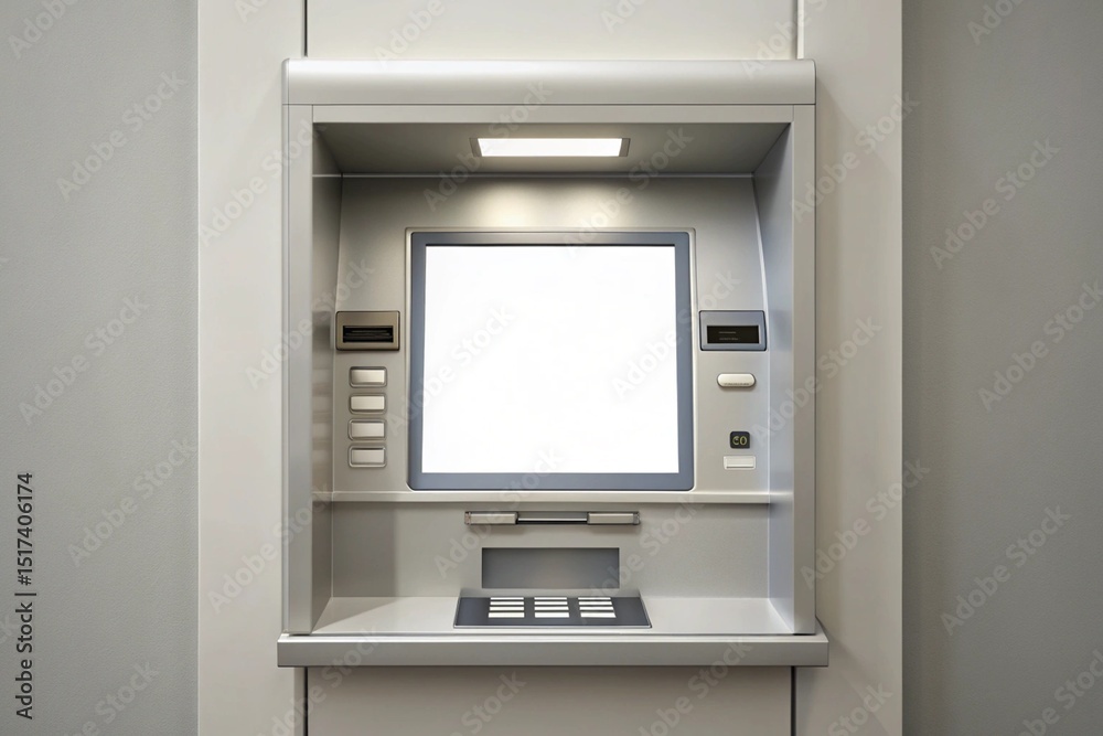 A silver coin machine with a white screen A silver coin machine with a white screen