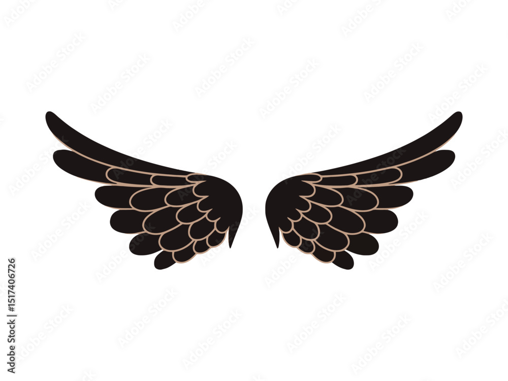 Naklejka premium Elegant Angel Wings: Beautiful Heavenly Feathers for Spiritual and Decorative Designs