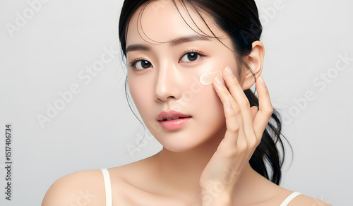 단정하게 머리를 묶은 20대 여자 모델