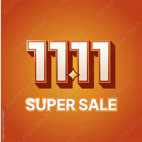 11.11  Super Sale Banner Illustration for Online Shopping Day