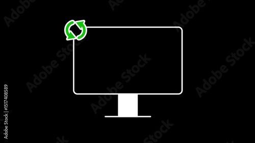 Refreshing web browser to fix 404 web page warning error issue on computer screen by refresh action. 4K Animation