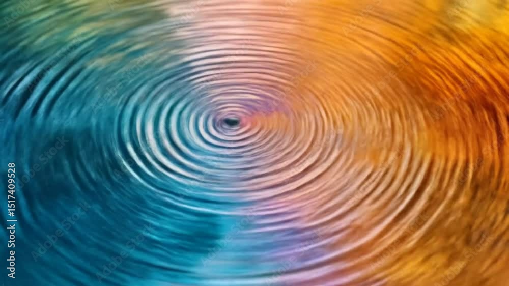 Mesmerizing Abstract Water Ripples with Vibrant Color Transitions in Slow Motion