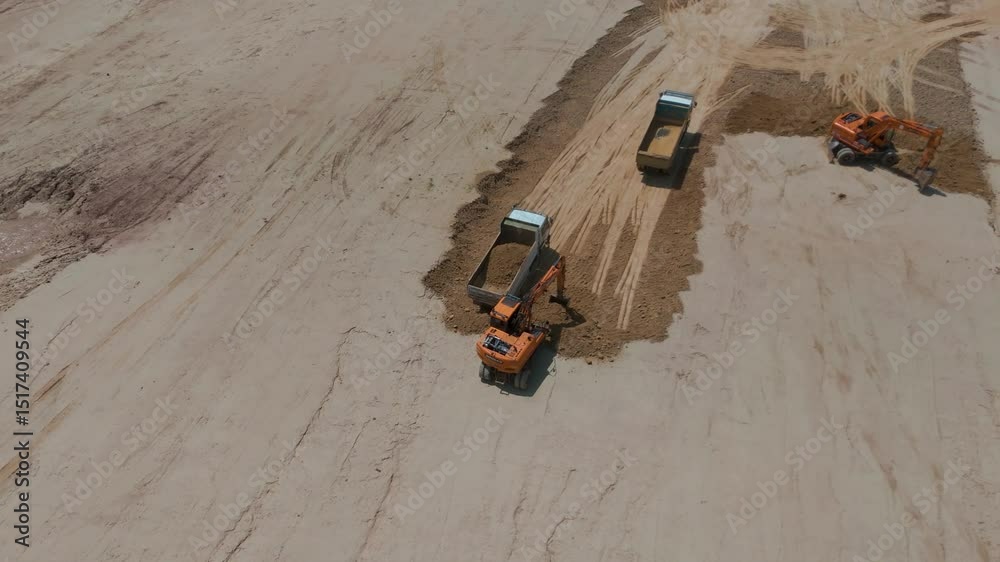 Excavator Loading Dumper – Heavy Construction Equipment in Action