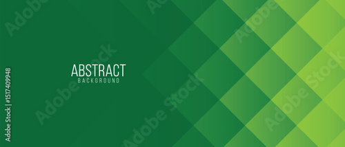 Abstract green geometric banner background with square pattern. Vector illustration