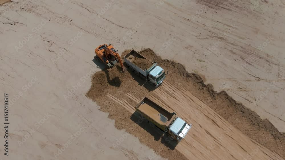 Excavator Loading Dumper – Heavy Construction Equipment in Action