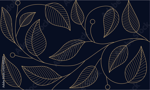 golden floral for luxury background