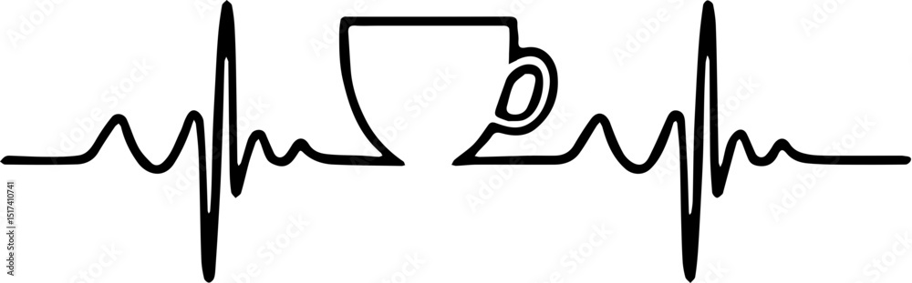 Fototapeta premium vektor line art of cup coffe