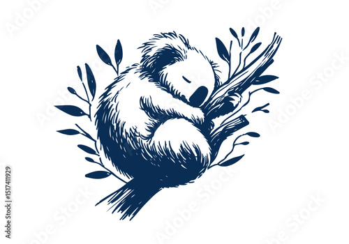 Koala hand drawn sketch vector illustration