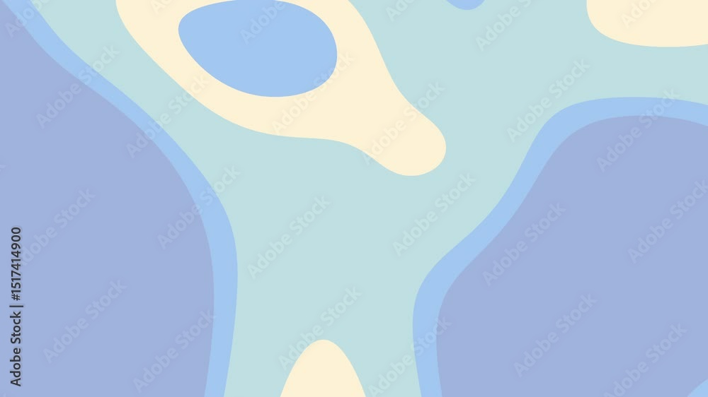 Abstrait bleu et crème, formes organiques fluides