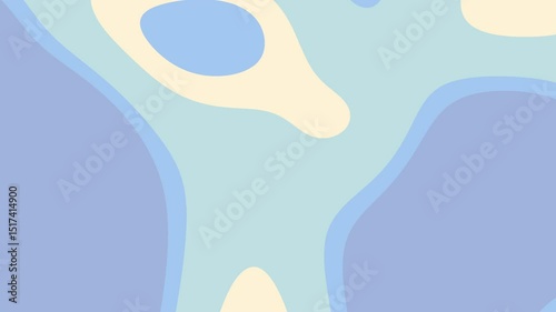 Abstrait bleu et crème, formes organiques fluides