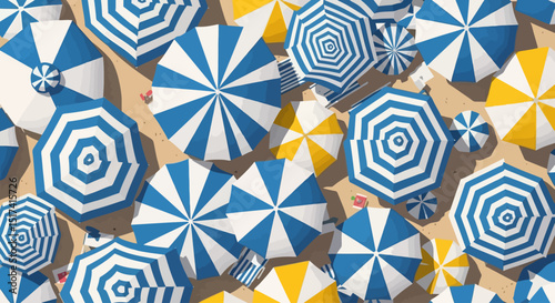 Beach Umbrellas from Above: Summer Holiday Pattern