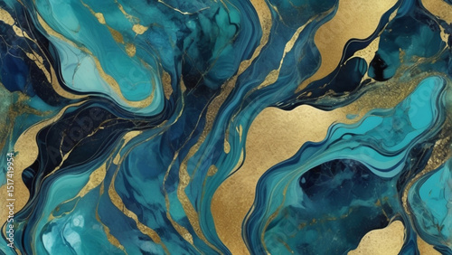 Marble acrylic seamless pattern, water texture, watercolor marble background.
