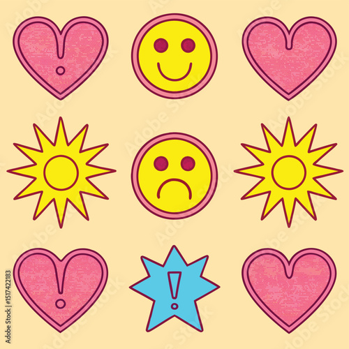 Emotional Expressions Pack Vector Set | Facial Moods, Reactions, and Cartoon Emoji Elements

