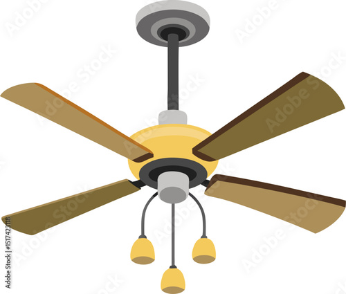 Ceiling fan vector white background