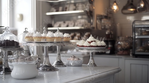 A charming patisserie where golden-brown croissants are stacked in perfect rows