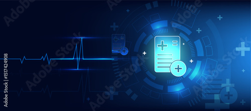 health care medical abstract blue background with healthcare symbol