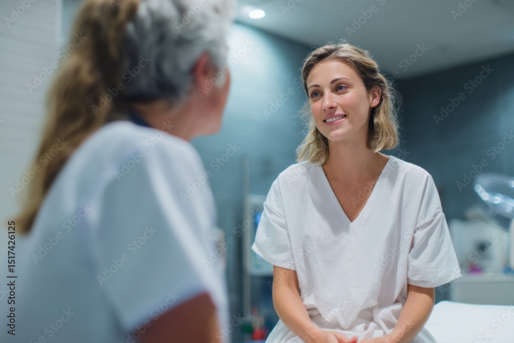 Fototapeta premium Discussing Medical Condition with Professional Health Advice and Patient Doctor Conversation