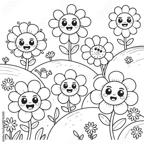 Bold & Easy Simple Flowers Coloring Pages For Kids
