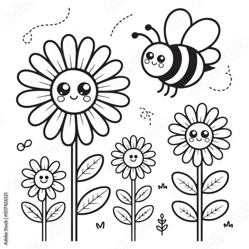 Bold & Easy Simple Flowers Coloring Pages For Kids